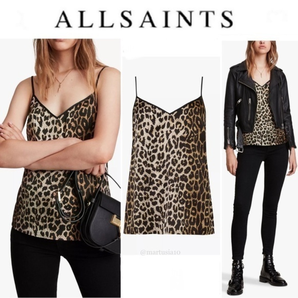 AllSaints Tammy Leppo Animal Print Top sz 6 135$